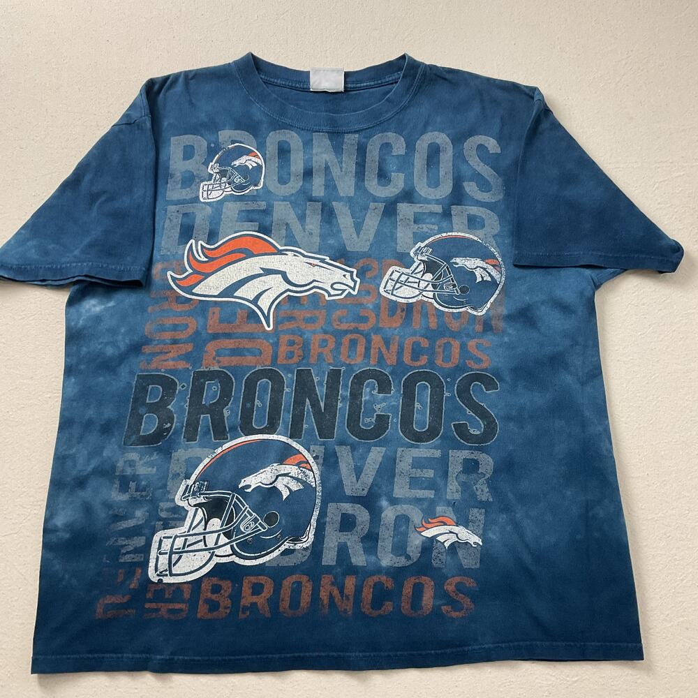 Denver Broncos NFL Team Apparel Blue Graphic Tee Adult Large